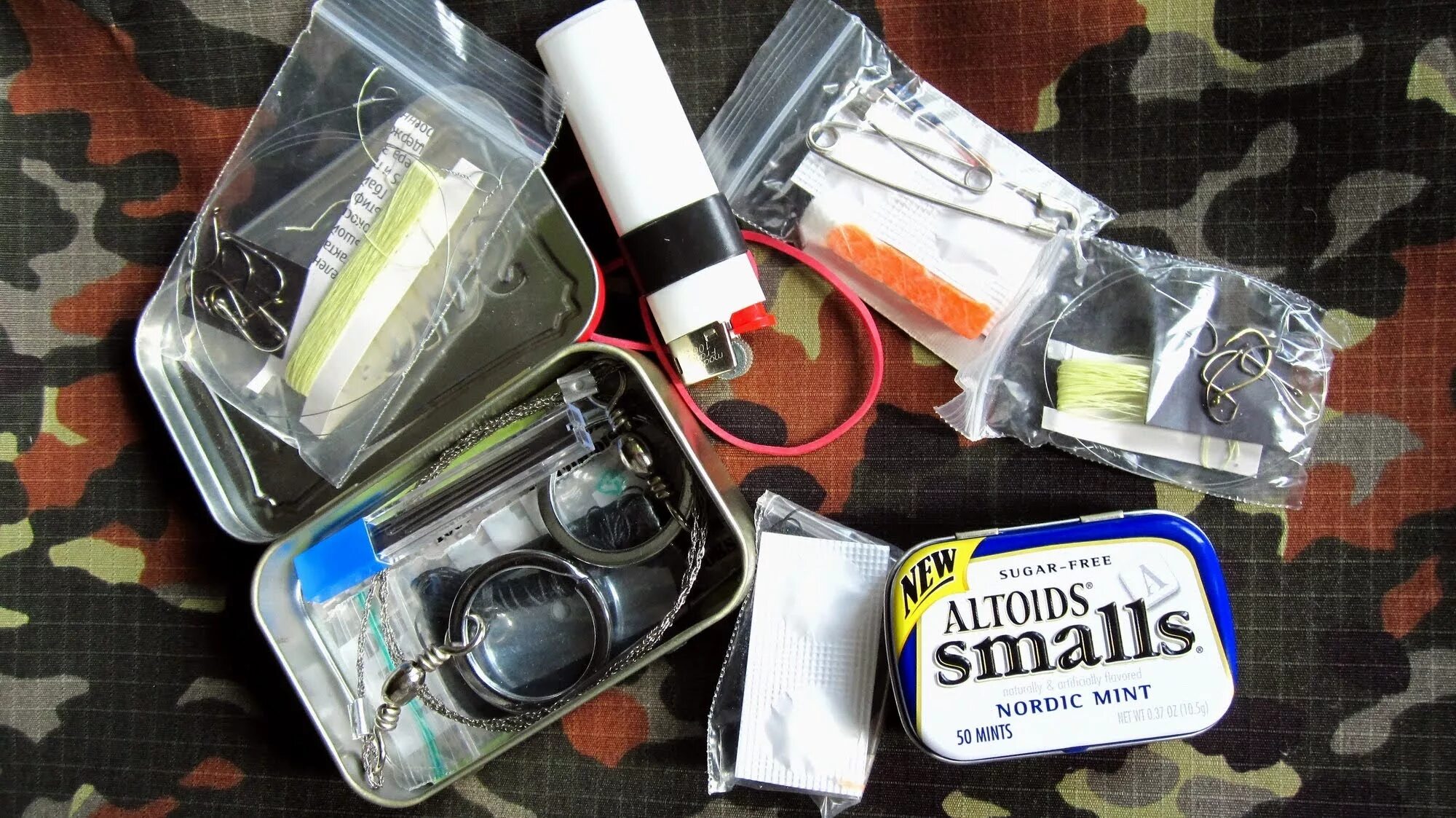 Набор для выживания Survival. Kit. EDC набор Altoids. ЕДС набор для выживания наз. Мини наз EDC.