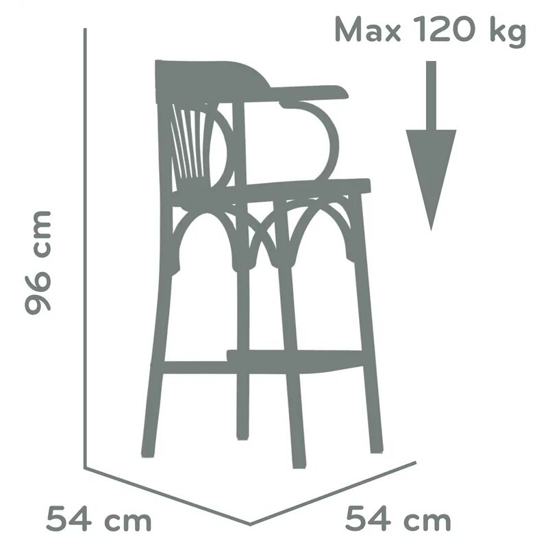 Полубарный Венский стул. Полубарный табурет высота 55 см. Венский полубарный табурет.