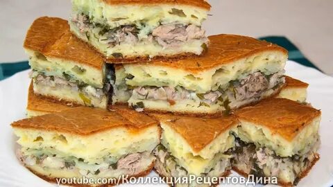 Закусочный пирог с рыбными консервами