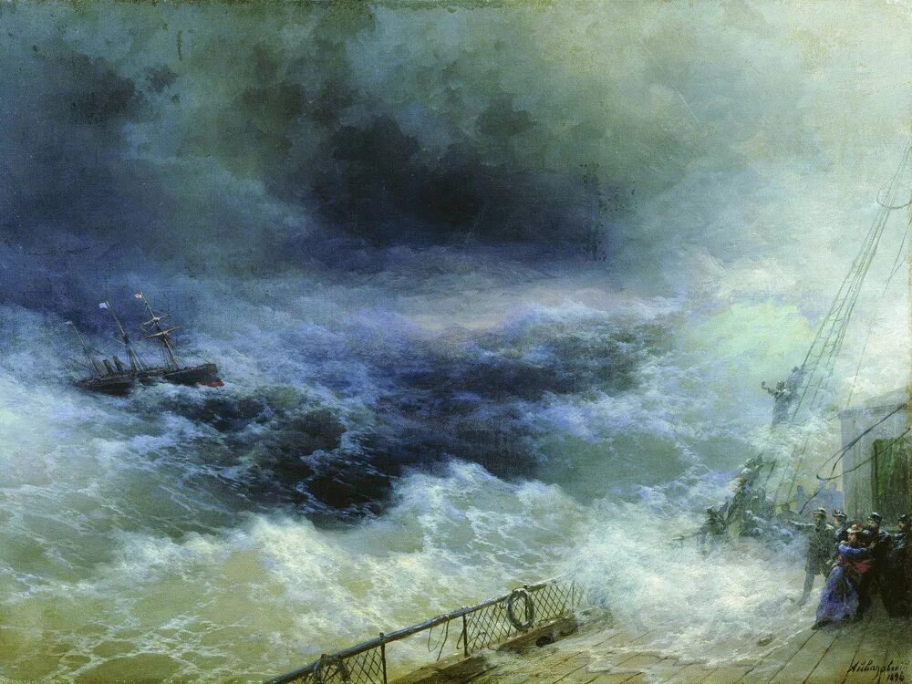 Картина айвазовского история. Айвазовский океан 1896.