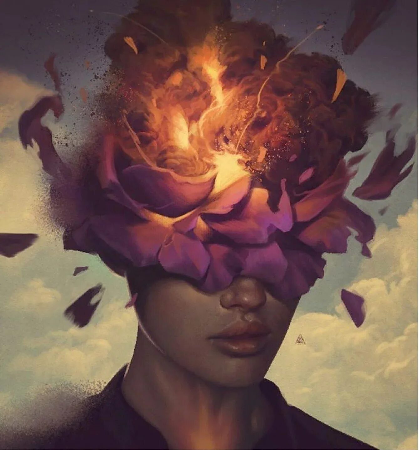 Огонь вместо головы. It мозг. Человек в дыму. Голубой огонь арт. Горящая голова.