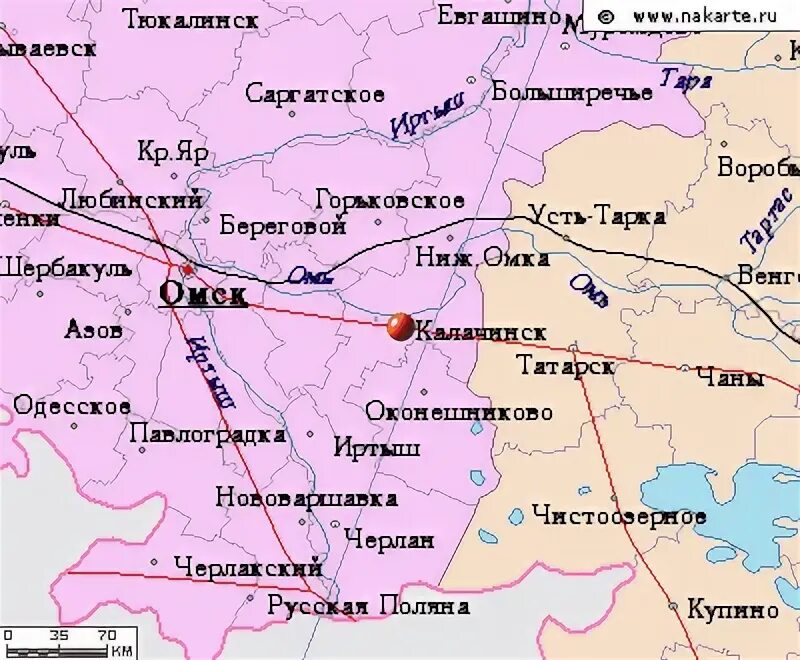 Покажи на карте где находится омск. Татарск Новосибирская область на карте. Татарск Новосибирской области на карте России. Карта города Татарска Новосибирской области. Калачинск Омская область на карте.