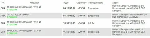 Расписание 82 минск