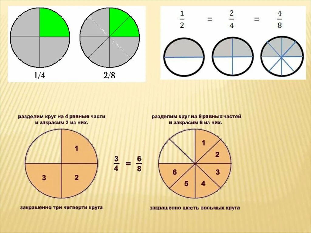 2 третьих 1 третья. Части круга. Разделить на доли. Доли окружности. Круг разделенный на четверти.