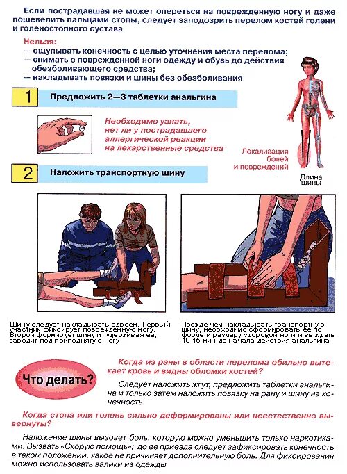 Какие обезболивающие можно при переломе. Оказание помощи при переломе голени. Оказание первой помощи при переломе голеностопа. Перелом костей голени первая помощь. Оказание первой медицинской помощи при переломе голени.