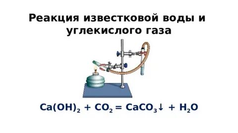Известковая вода и углекислый газ реакция