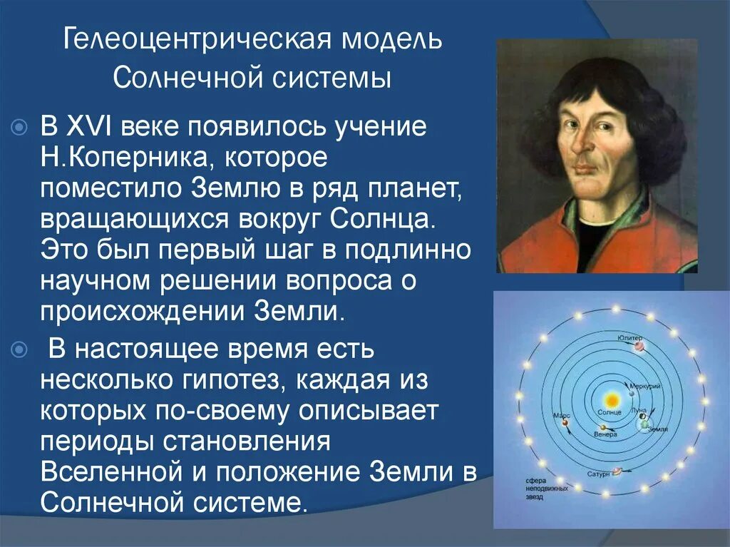 Модель Коперника солнечной системы. Кто первым предложил что земля шар