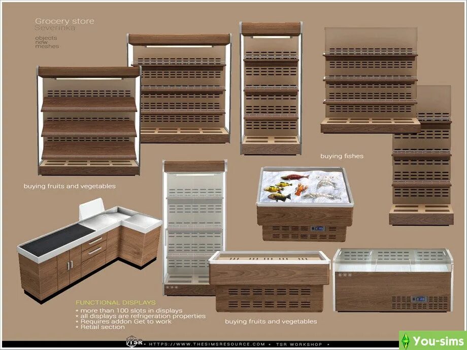 Store objects. Severinka grocery. sims 4 grocery store mod 2018.
