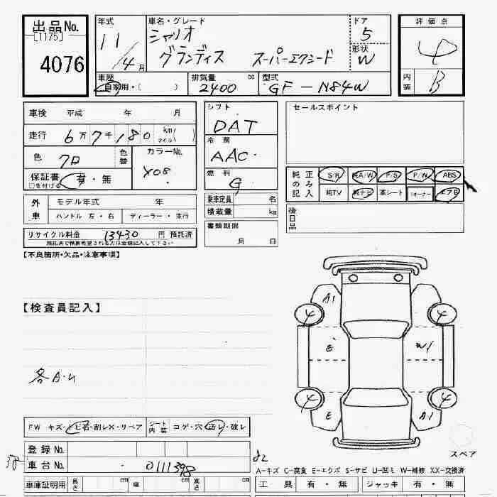 Расшифровка аукционного листа USS. Аукционный лист с Японии 2008 год. Аукционный лист автомобиля Япония. Аукционный лист Митсубиси Делика. Перевод с японского по фото аукционного листа
