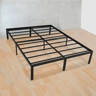 JEZWX Platform Bed Frame Queen Size Metal Heavy Duty 14 Inch Beds Frames Wi...