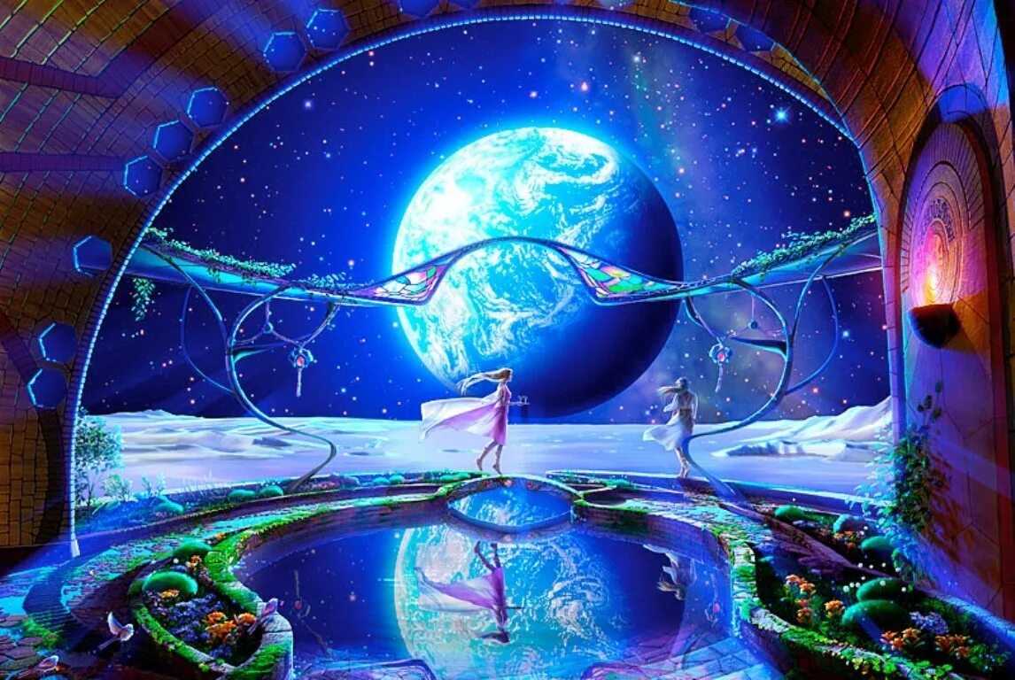 космос планеты. планета воображения. планета воображения. японский художник кагайя. сказочный полет.