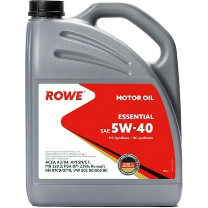 Масло ров 5w40. Rowe Essential 5w40, 4л. Rowe Essential Multi LLP 5w-30. Масло моторное Rowe Essential SAE 5w-40. Масло Rowe 5w40 артикул.