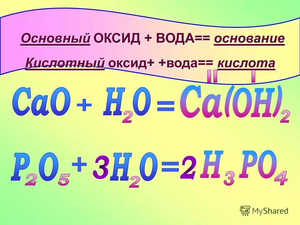 Вода кислота или основание. Основной оксид вода основание. Основные оксиды с водой.