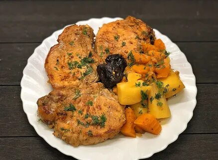 Свинина с тыквой и картошкой