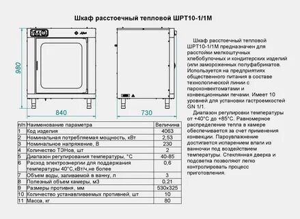 Эксплуатация расстоечного шкафа