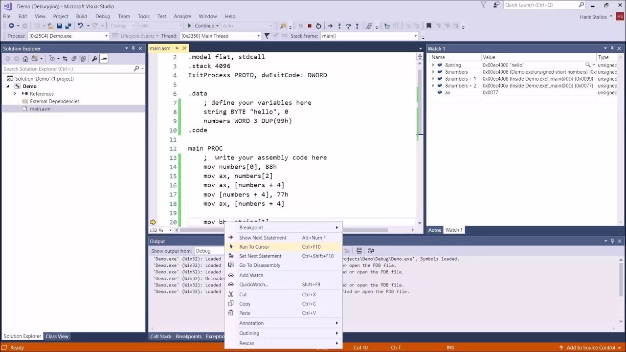 C windows assembly