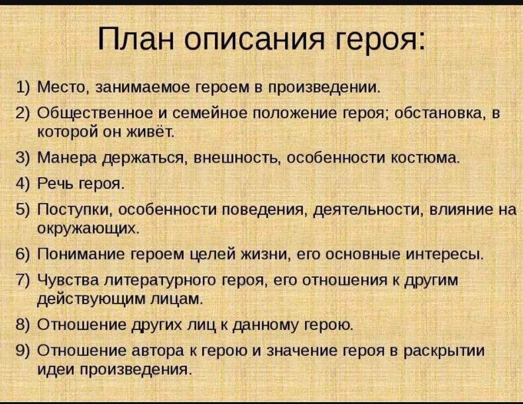 Место занимаемое теркиным в произведении. План описания героя литературного произведения 6 класс. План описания героя литературного произведения 2 класс. План характеристики главного героя. План характеристики персонажа литературного произведения 5 класс.