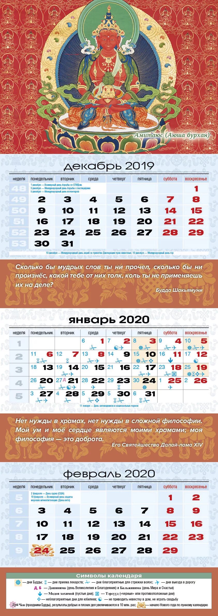 Тибетский календарь на каждый день - Тибетский календарь на 2023 год Воды-Зайца 