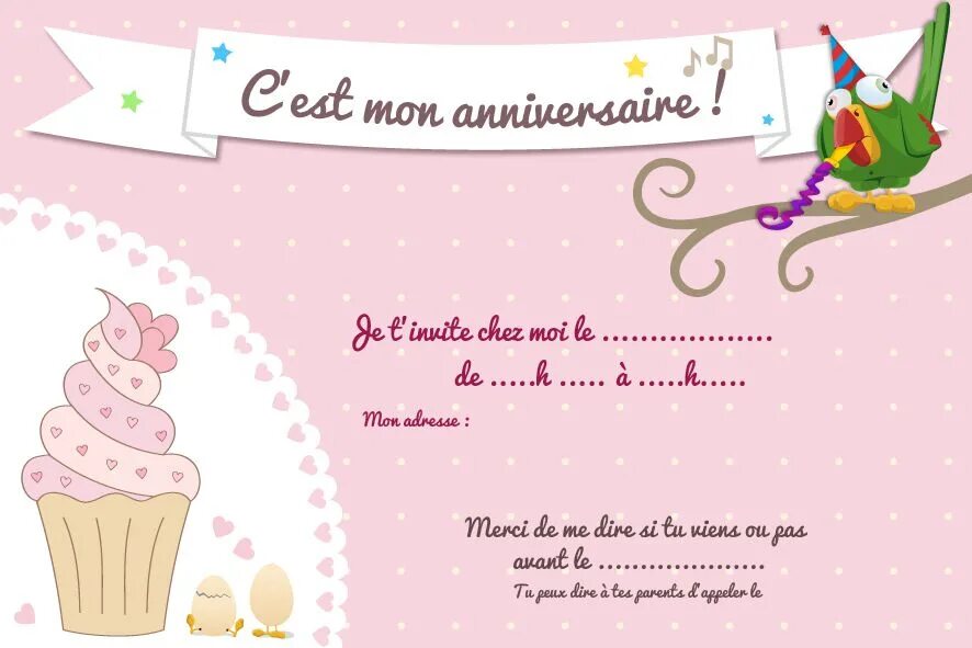 Invitation d'anniversaire. Carte d Invitation pour anniversaire. Carte d'Invitation. Exemple carte d'Invitation d'anniversaire.