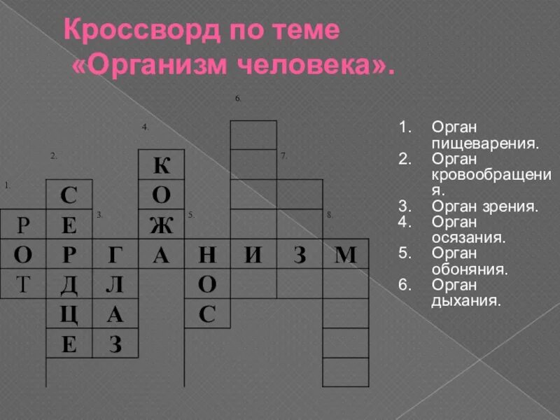 Кроссворд на тему органы человека. Кроссворд на тему организм человека. Кроссворд по теме органы тела человека. Кроссворд органы дыхания.