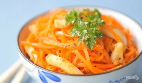 Салат с кальмарами и морковью