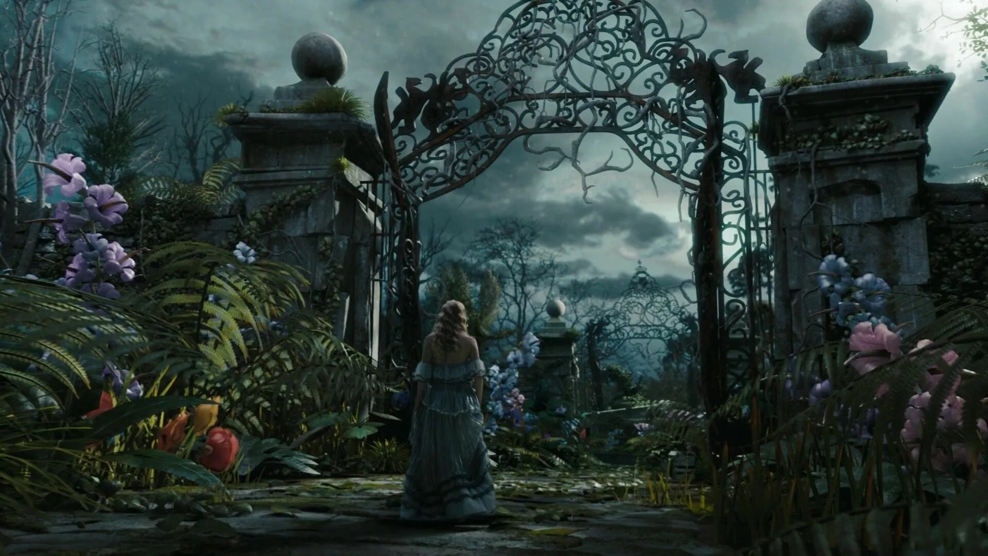 Сад из алисы в стране чудес. Алиса в стране чудес волшебные грибы. Сад из алисы в стране чудес. Алиса тим бертон пейзажи. Квест алиса в стране.