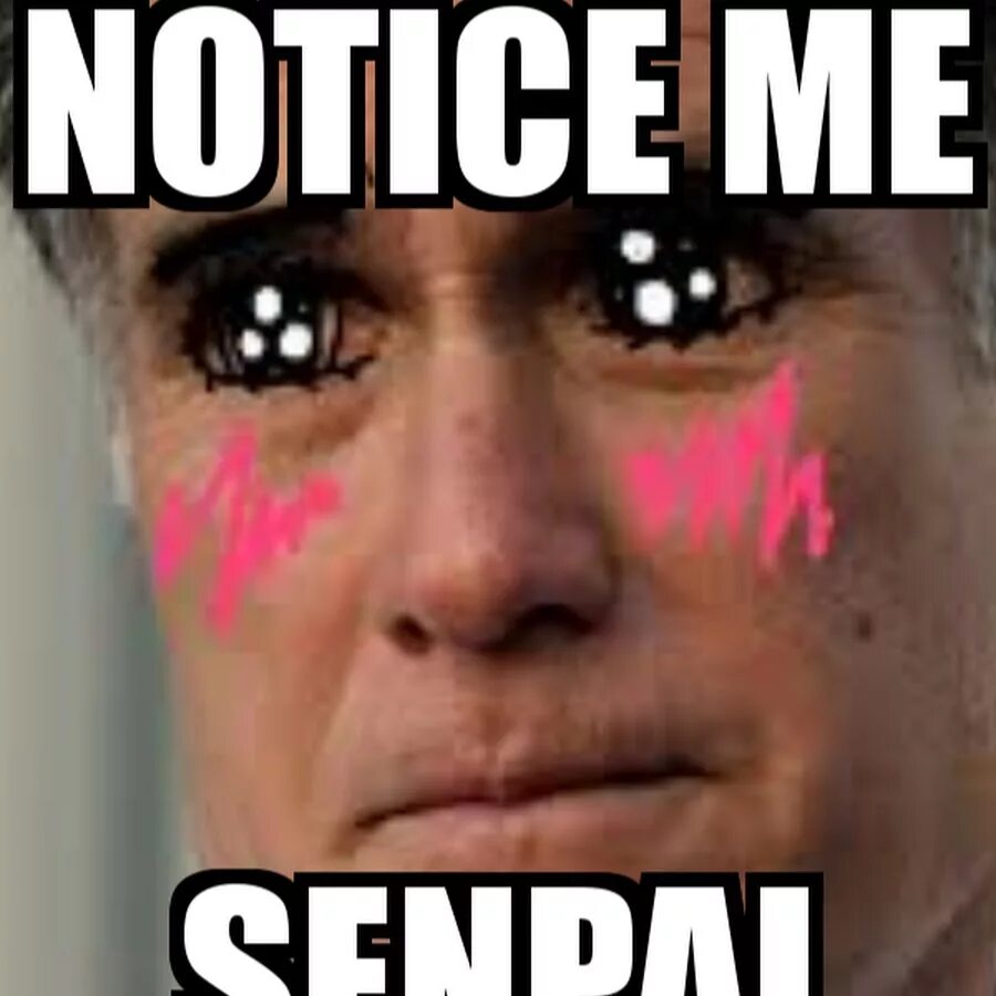 Семпай заметил. Senpai Мем. Notice me Senpai. Семпай заметил меня. Заметь меня семпай Мем.