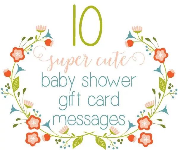 Gift message. Baby Shower Greetings Card. Baby Shower Card Flowers.