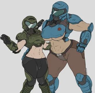 Rule34 - If it exists, there is porn of it / methados, crash (quake), doomguy / 