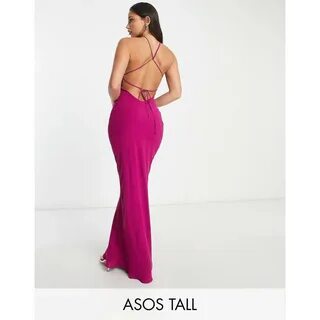 Пурпурное платье макси с мягким вырезом на шее ASOS DESIGN Tall.