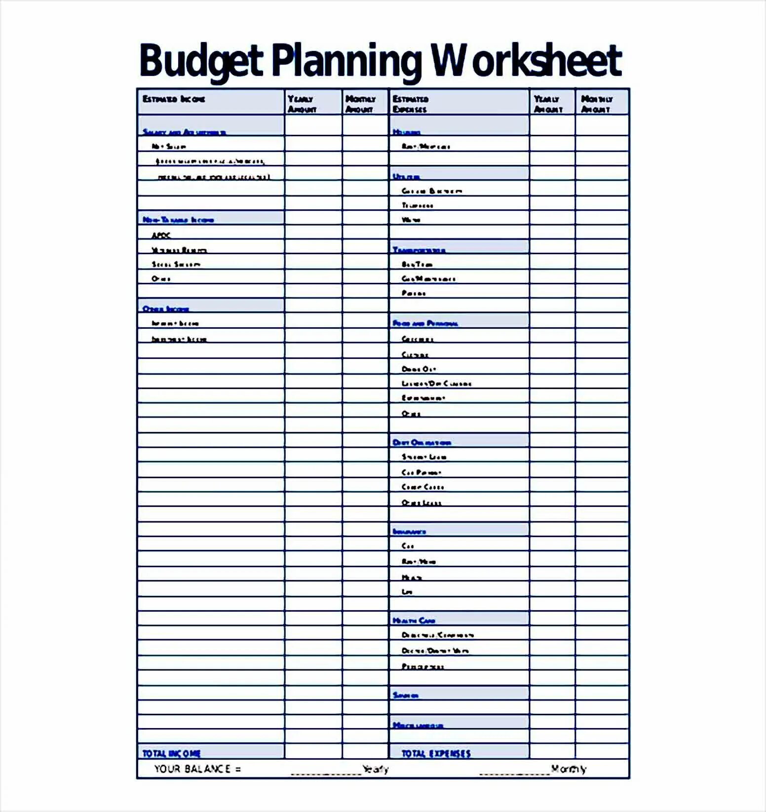 Budget planning