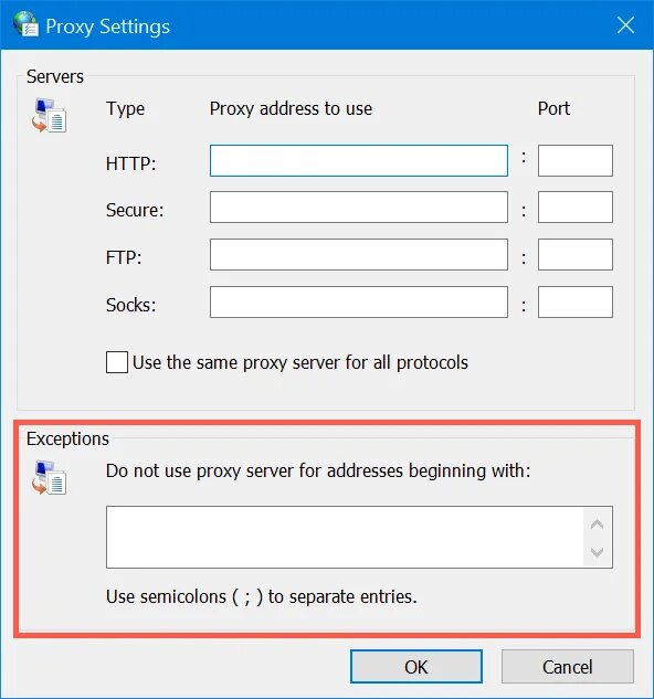 Исключения прокси. Исключения прокси сервера. Прописать исключения в прокси. Настройка исключений прокси. Check proxy settings