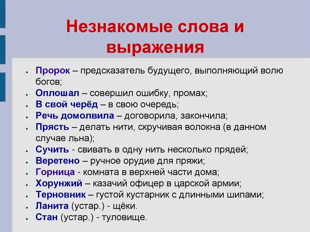 Незнакомые слова в произведении. Незнакомые слова. Незнакомые слова со значние. Неизвестные слова.