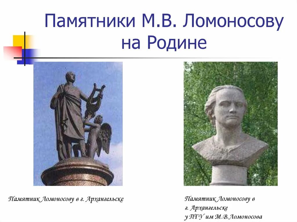 М.В. Ломоносов памятник в Архангельске. Памятник м.в.Ломоносову на родине. Памятник Михаилу Васильевичу Ломоносову в Архангельске. Презентация Ломоносов памятник в Архангельске. Какой памятник культуры создал ломоносов