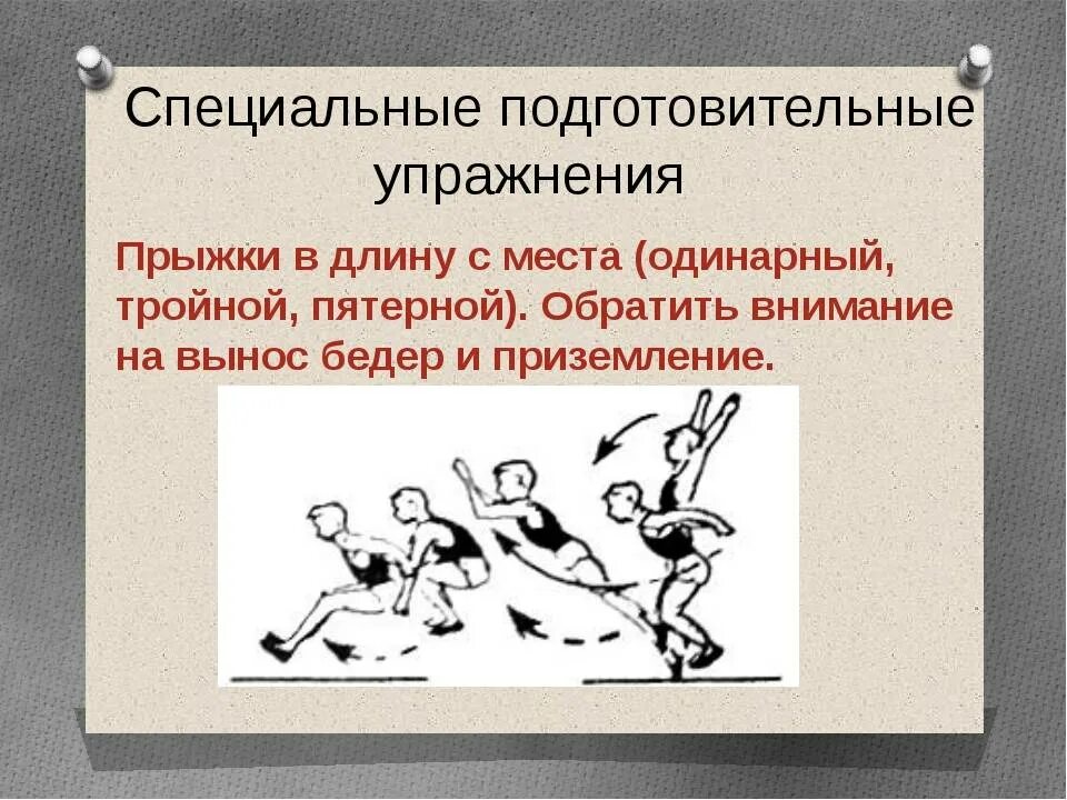 Подводящие упражнения для прыжка в длину. Упражнения для прыжков в длину с места. Упражнения для прыжков в длину с разбега. Специальные подготовительные упражнения. Подготовительные упражнения для прыжка в длину с места.