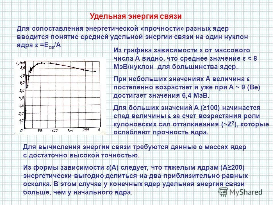 Удельная энергия связи азота