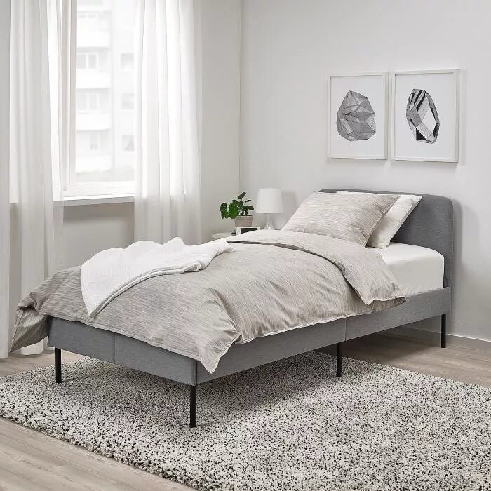 Кровать икеа Slattum Слаттум. Кровать ikea 90x200. Кровать серая икеа Слаттум. Кровать икеа 90 200.