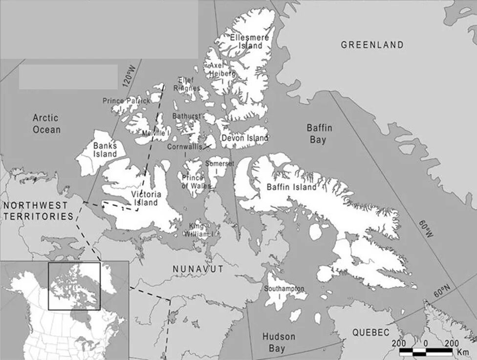 Архипелаг канадский арктический на карте северной америки. Остров канадский Арктический архипелаг на карте. Остров Баффинова земля на карте. Канадский Арктический остров на карте Северной Америки. Канадский Арктический архипелаг подробная карта.