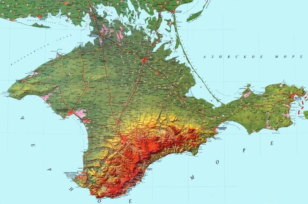 Физическая карта Крымского полуострова. Основные формы рельефа Крыма. Карта рельефа Крымского полуострова. Основные формы рельефа Крыма на карте. Почему нельзя в крым