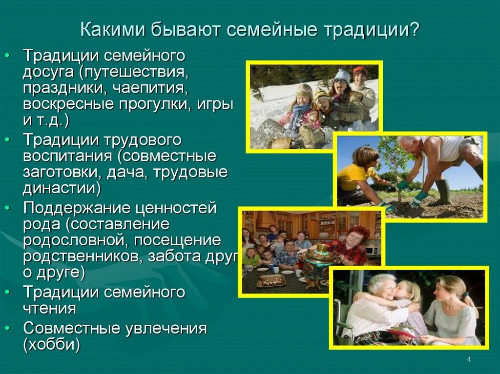 Традиции известных семей