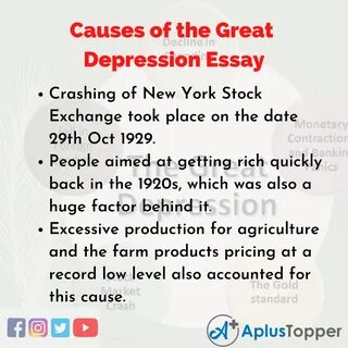 Essay about Causes of the Great Depression.