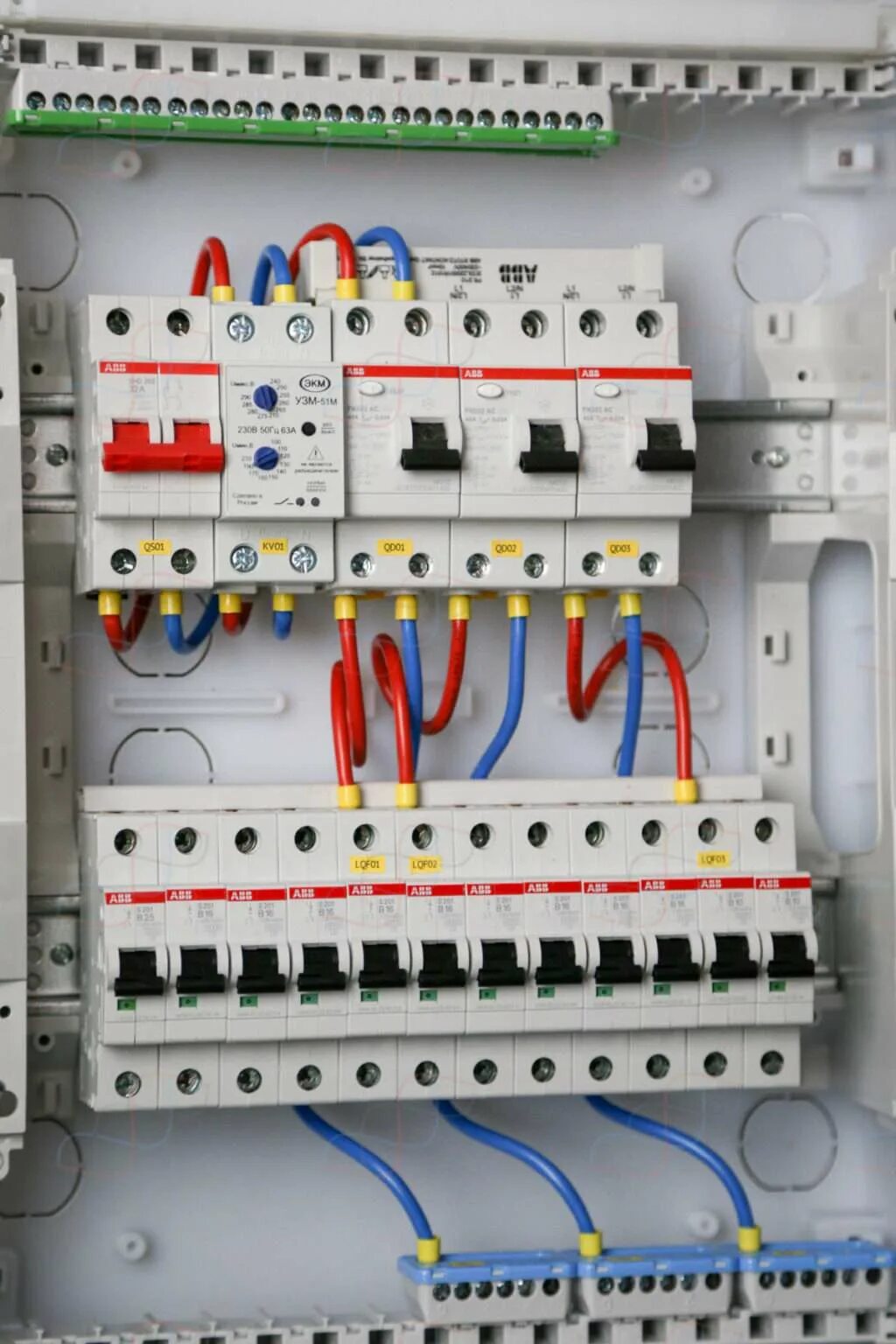 Щит распределительный квартирный расключенный. Электрический щит 12 модулей ABB. Щит распределительный на 20 автоматов. Расключение электрического щитка на 12 модулей. Сборка распределительного щита