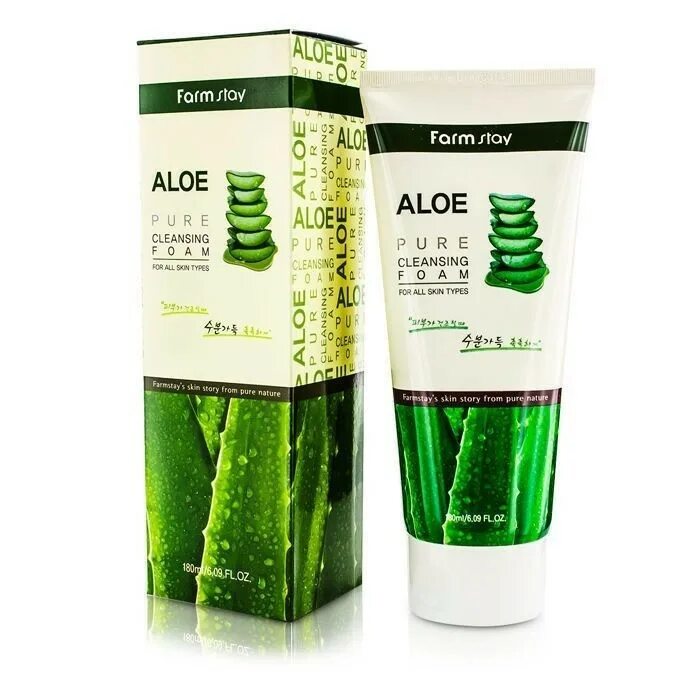 Farmstay Aloe Pure Cleansing Foam 180ml. Farmstay пенка с алоэ 180мл. Farm stay пенка для умывания с алоэ (Aloe Pure Cleansing Foam), 180 мл. Farmstay пенка очищающая с экстрактом алоэ - Aloe Pure Cleansing Foam.