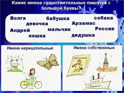 Собственные и нарицательные задания 3 класс