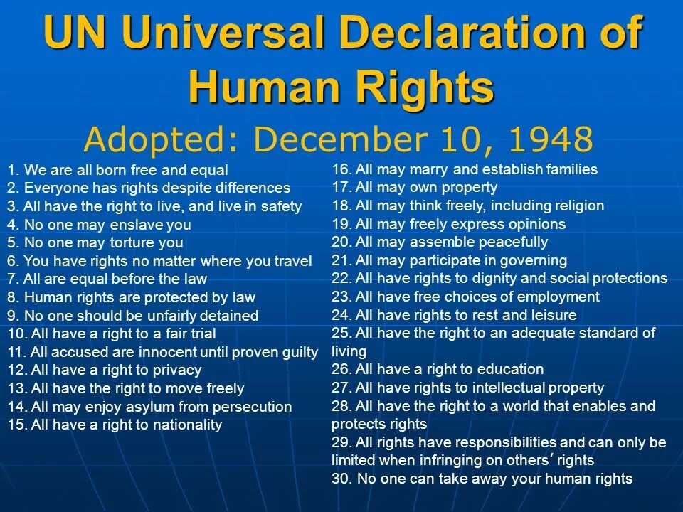 Declaration of Human rights. Un Declaration of Human rights. The Universal Declaration of Human rights December 1948. International Human rights Declaration.