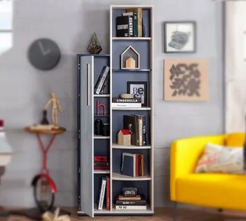 В книжном шкафу 8 полок