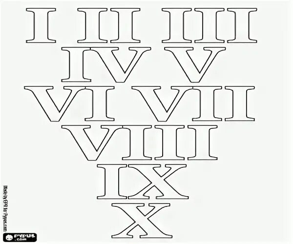 Римские цифры 12 трафарет