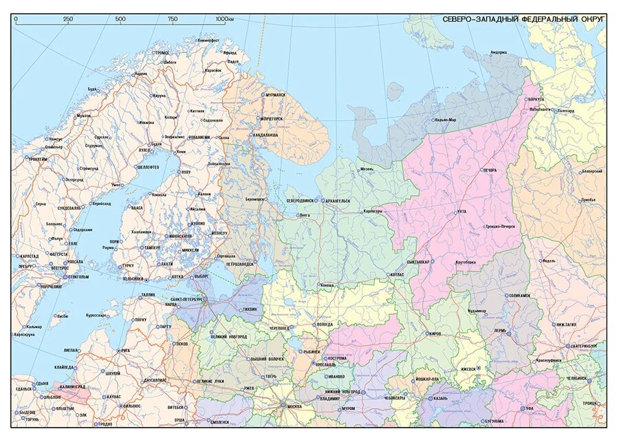 Карта россии северной ее. Карта Западного федерального округа России с городами подробная. Карта Северо-Запада России с городами подробная. Политическая карта Северо Запада России. Карта России Северо Западный регион.