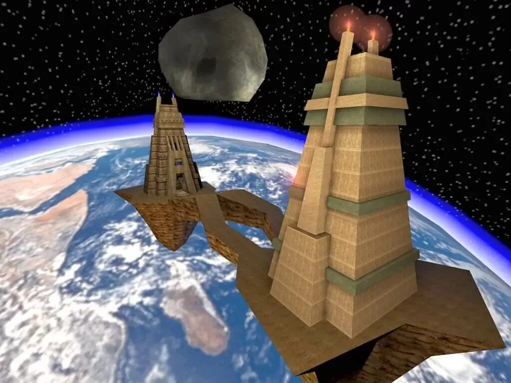 Facing worlds. Unreal tournament карта с двумя башнями. unreal tournament две башни в космосе. unreal tournament 1999 facing worlds. unreal tournament 2004 карта в космосе.