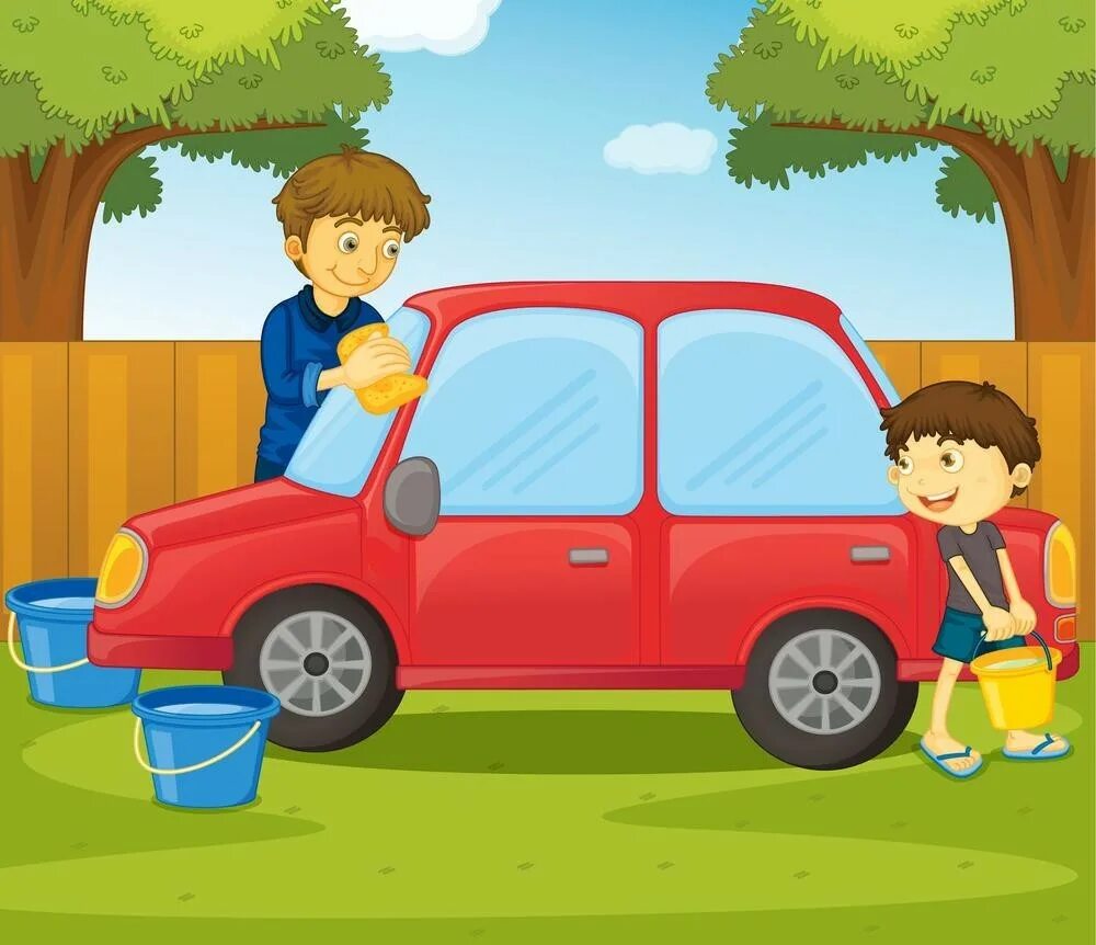 Сюжетные картины с машинами. Сюжетные рисунки для детей машины. Иллюстрация мальчик с машинкой. Папа чинит машину рисунок для детей.